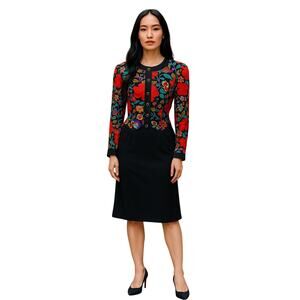 Vintage David Warren New York Floral Button-Up  Dress – Made in USA – Size 10